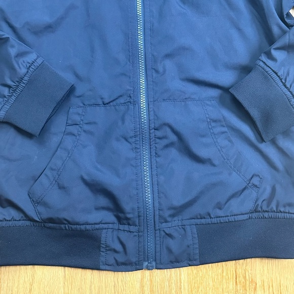 Old Navy lined hooded windbreaker, like new, Size 10-12, Navy Blue - Picture 2 of 5